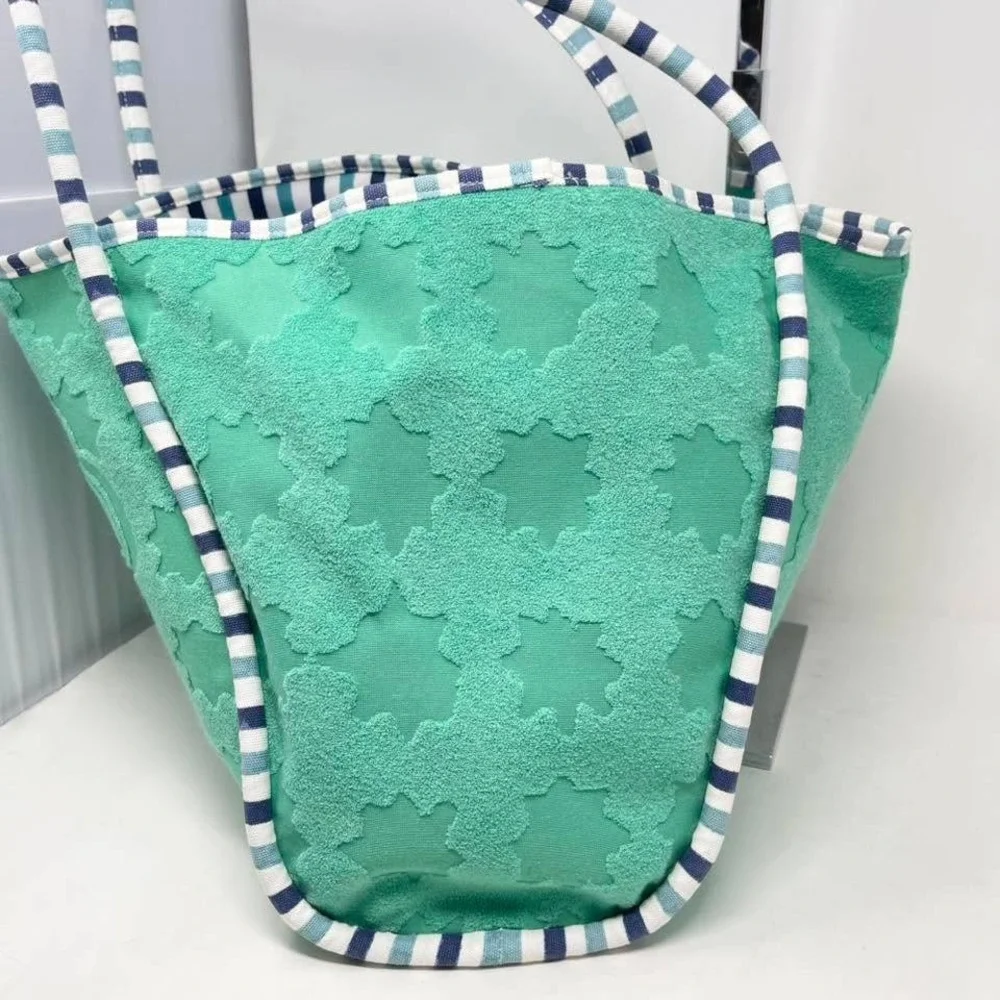 Roller Rabbit x Target Star Geo Large Terry Beach Tote Bag Teal Green